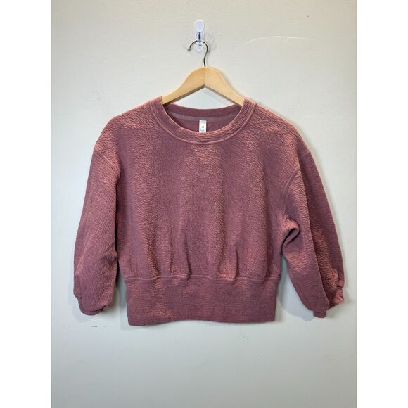 Lululemon Women's LW3EEJS Size 4 Pink Textured Crewneck Pullover Sweatshirt - Picture 5 of 9